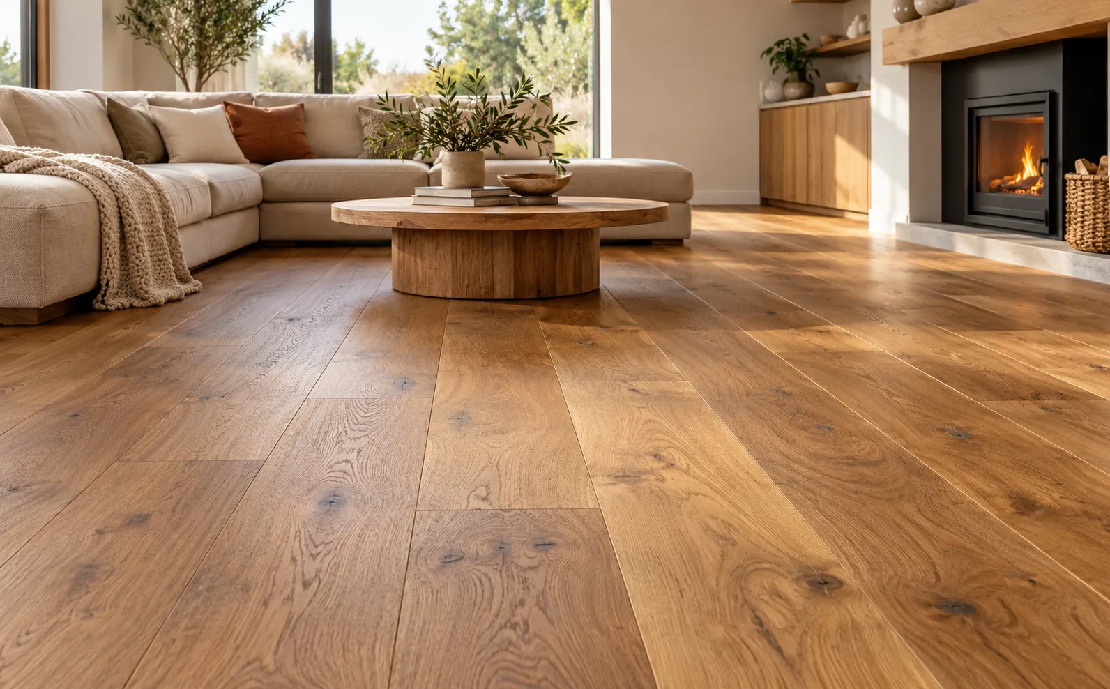 warm engineered oak flooring